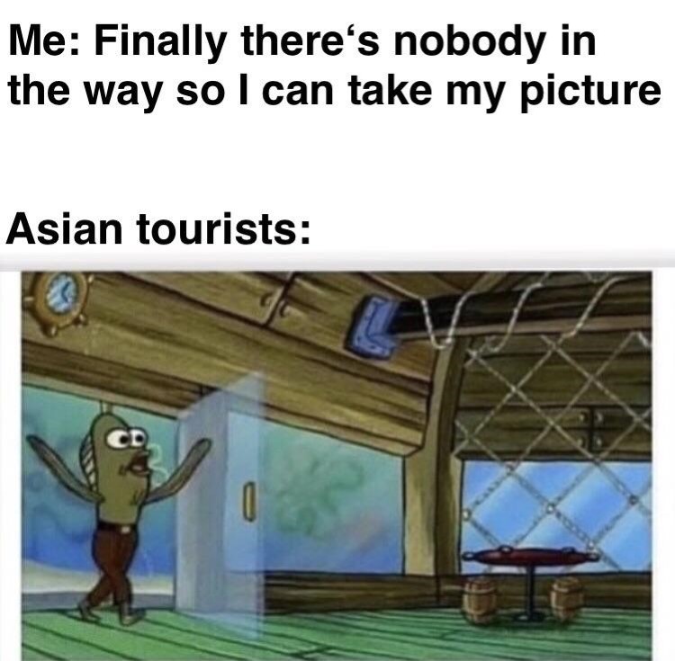 Tourists walking in meme
