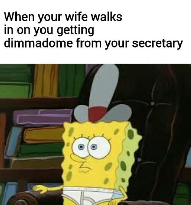 Wife catches you meme SpongeBob