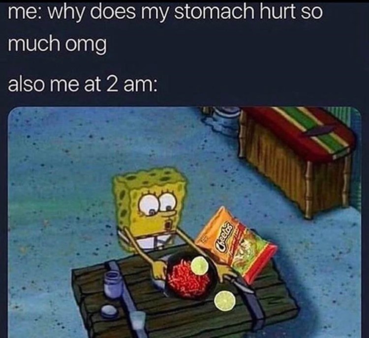 SpongeBob midnight snack unhealthy meme