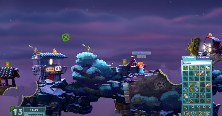 Worms game screenshot