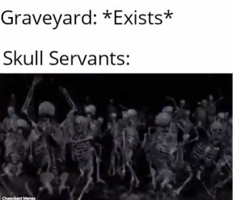 Skull servants dancing meme