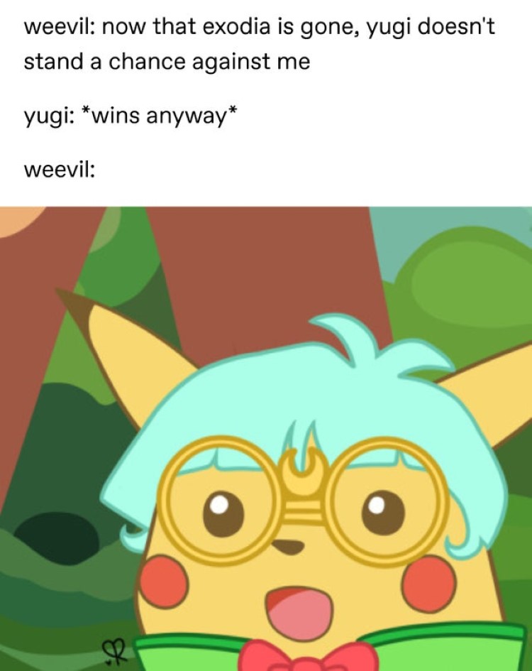 Weevil surprised pikachu meme