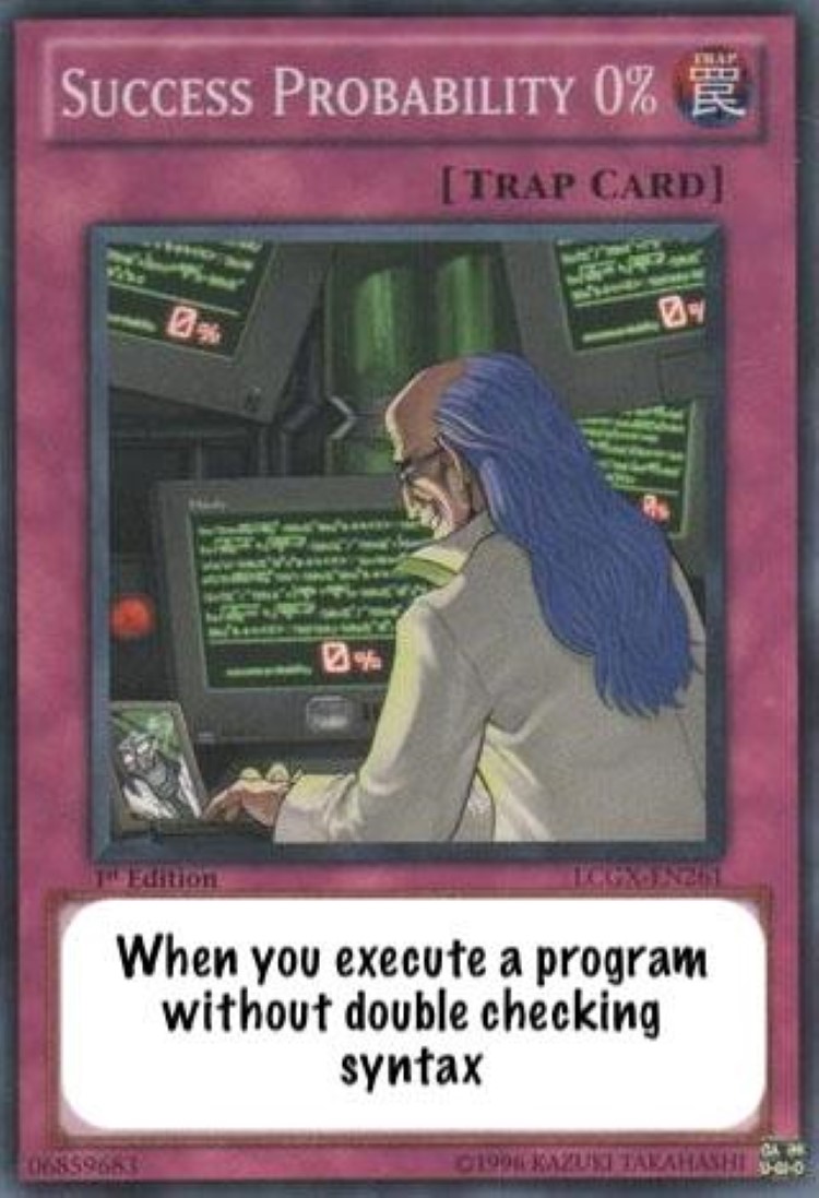 Execute a program without syntax meme