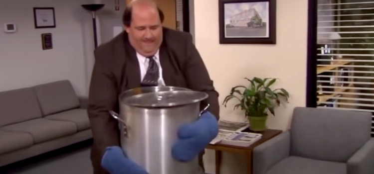 Kevin about to spill the chili
