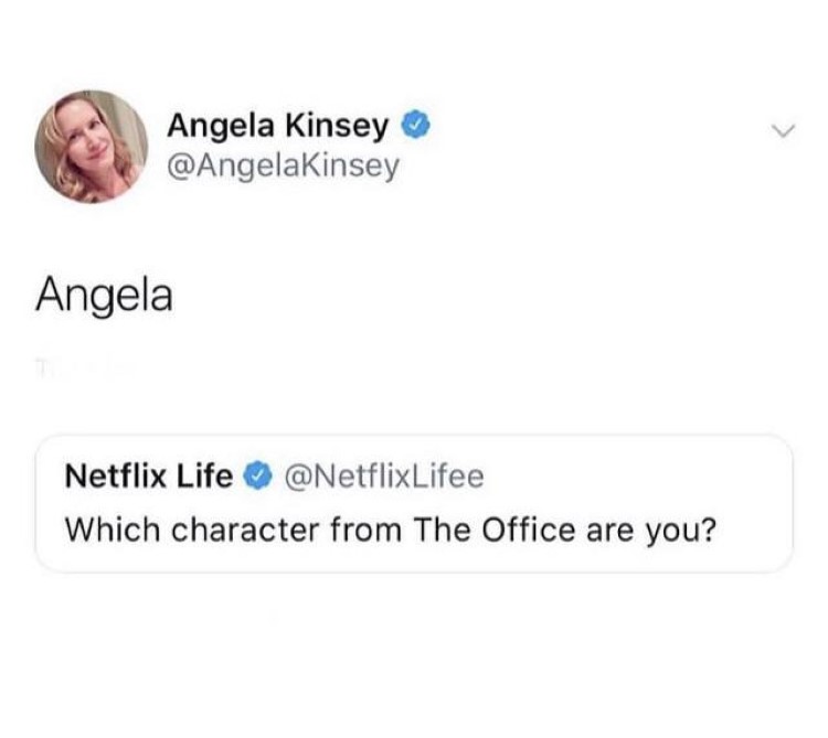 Angela which character are you meme