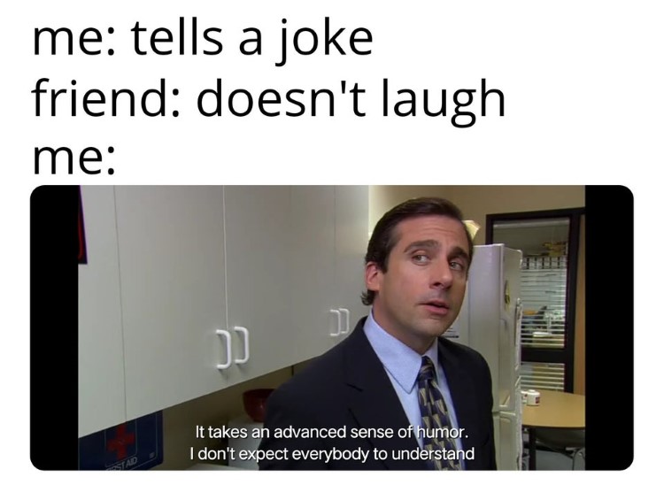 Telling an unfunny joke