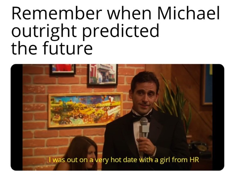 Michael predicts the future joke