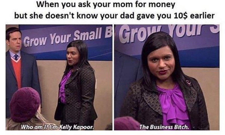 Asking mom for money