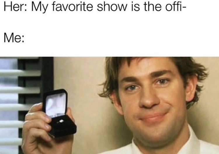 Favorite show is The Office marriage