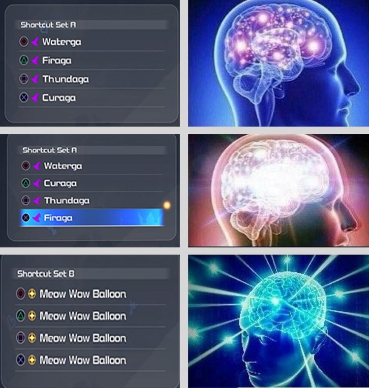 Shortcut menu expanding brain KH meme