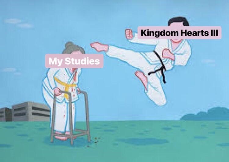 KH3 kicking my studies meme