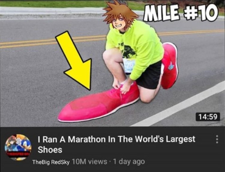 Soras largest shoes running meme