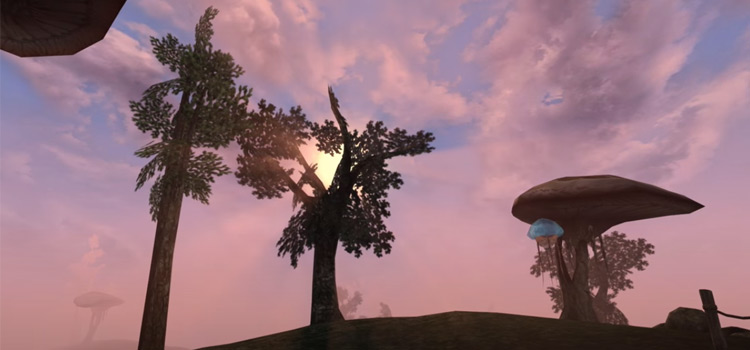 TES3 Morrowind sun rising screenshot in HD