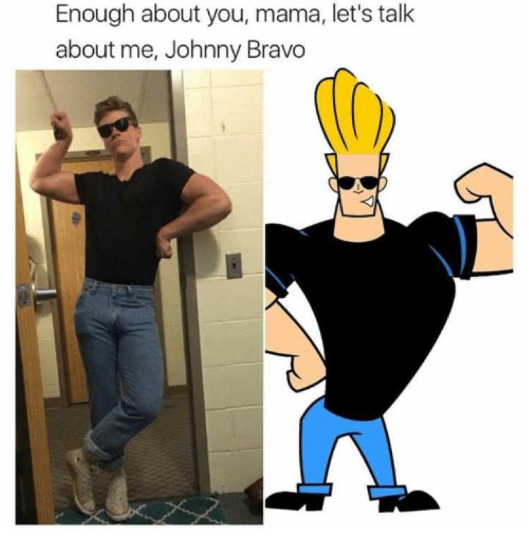 Real life Johnny Bravo meme