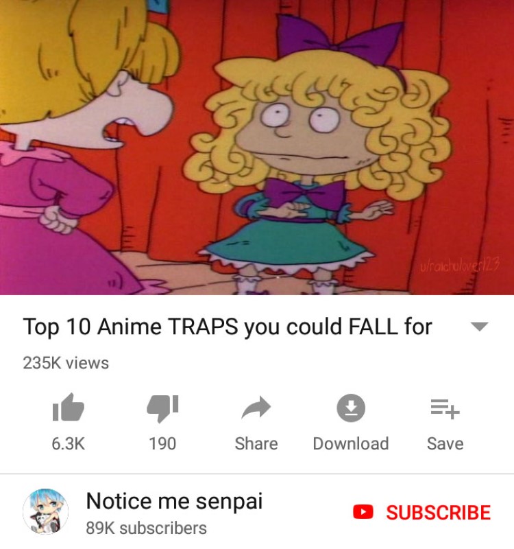 Tommy Pickles anime traps you could fall for meme