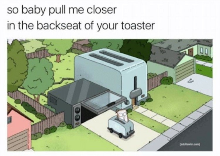 Toaster car driving meme