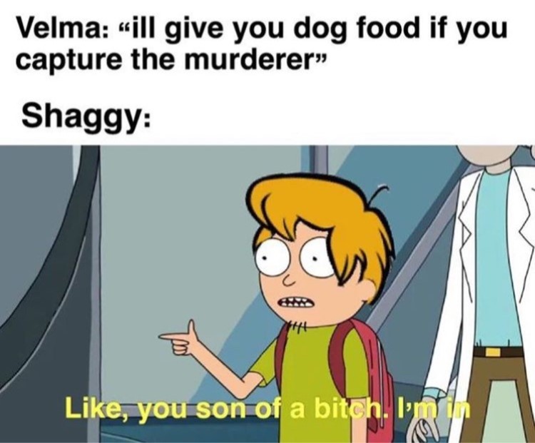 Give you dog food Shaggy Im in