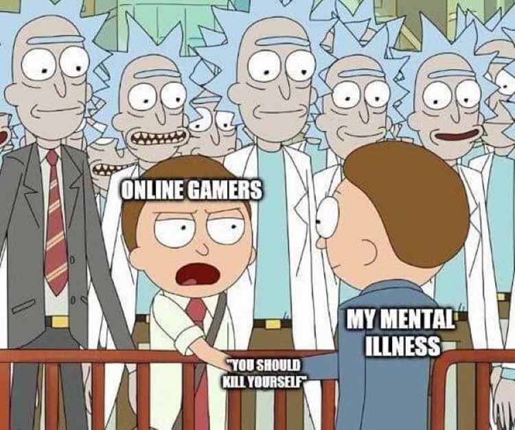 Online gamers battling meme