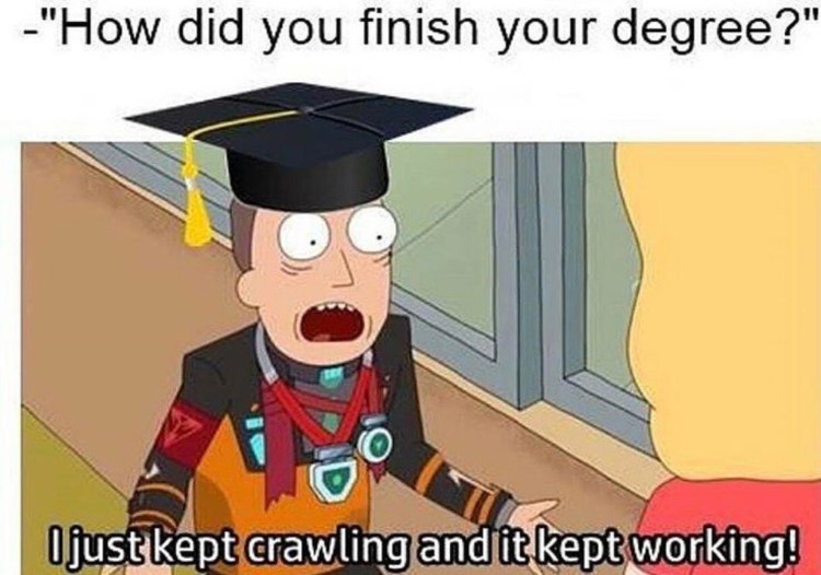 How did you finish your degree meme