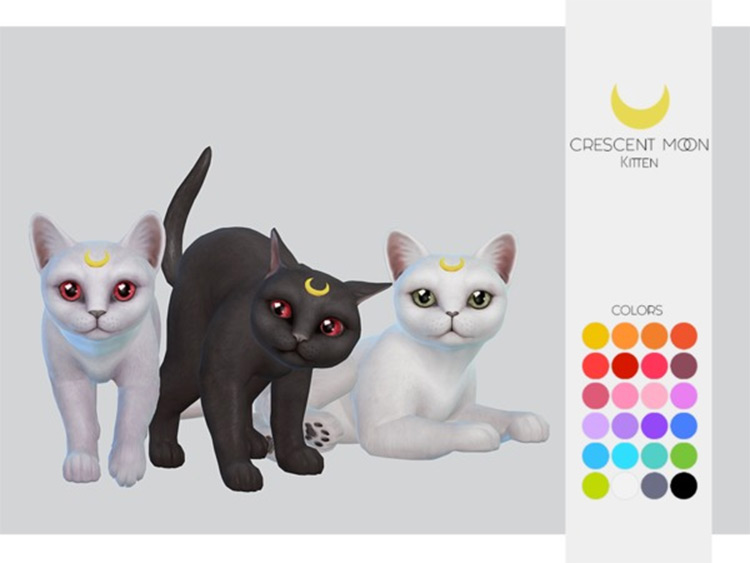 Crescent Moon for Cats like Sailor Moon - Sims 4 mod
