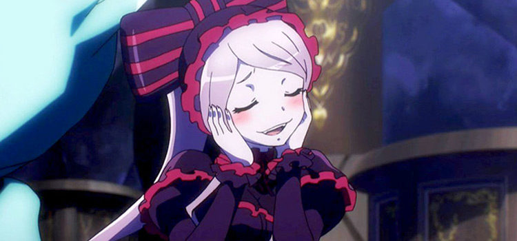 Shaltear Bloodfallen smiling anime screenshot