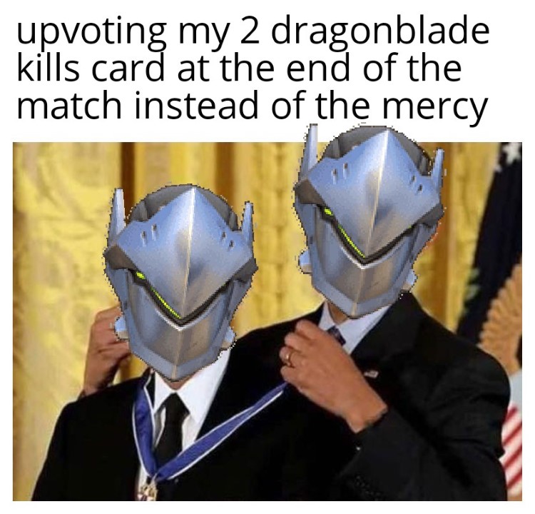 Upvoting dragonblade kill cards meme
