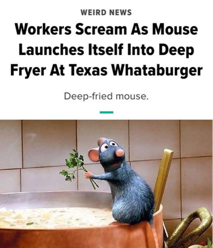 Mouse into Whataburger meme, Ratatouille screencap