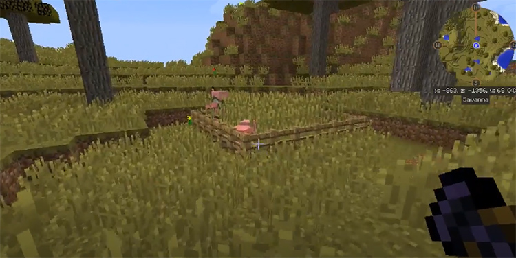 Swing à travers l'herbe Minecraft Mod