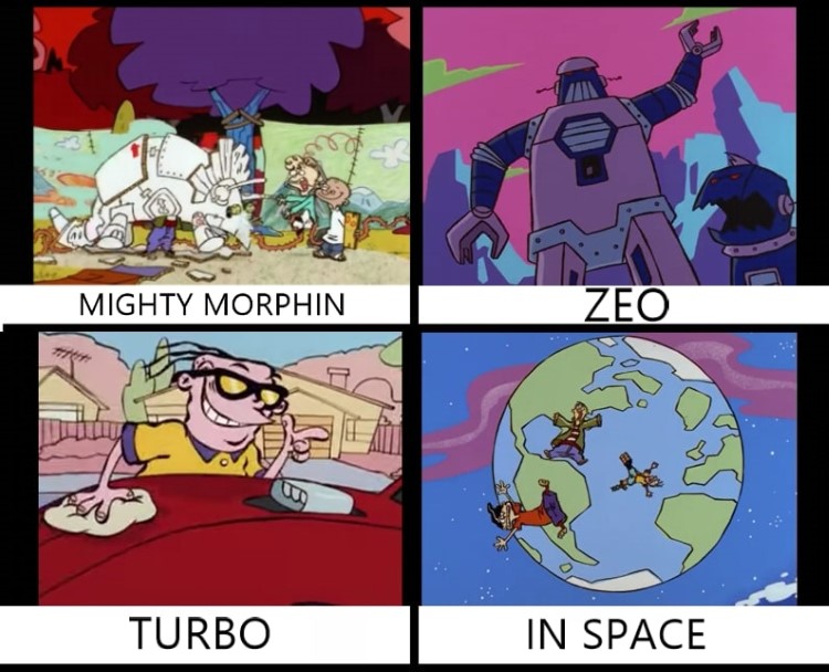 Mighty morphin in space EEnE meme