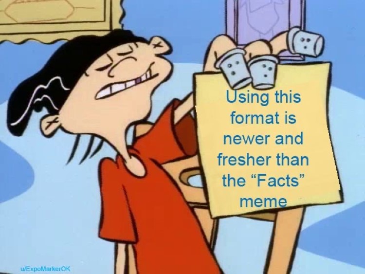 Using this newer format, Double D holding post-it note