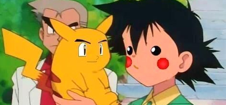 Pikachu and Ash face swap anime meme