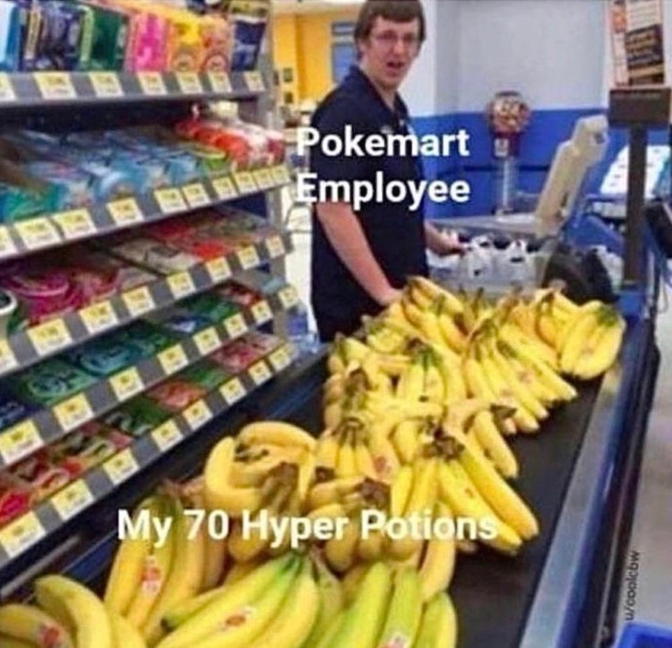 Pokemart employee checkout meme