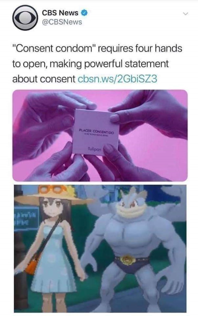 Consent condom Pokemon Machamp meme