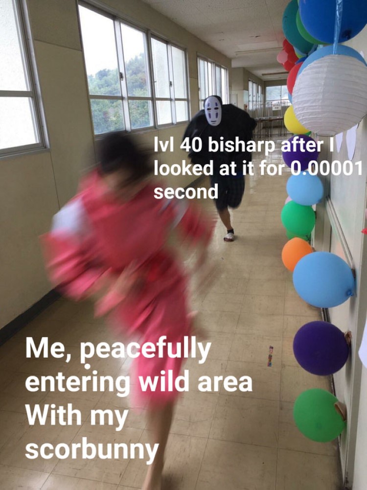 Me peacefully entering wild area meme