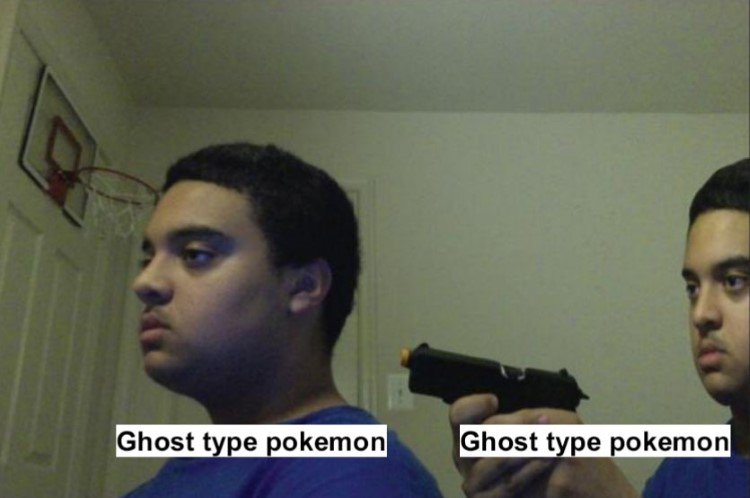 Ghost Type Pokemon battling Ghost Type Pokemon, funny meme