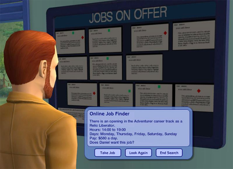 Job Seeking Noticeboard Sims2