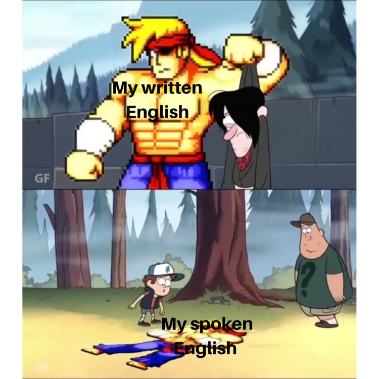 Written English vs Spoken English, Gravity Falls video game meme