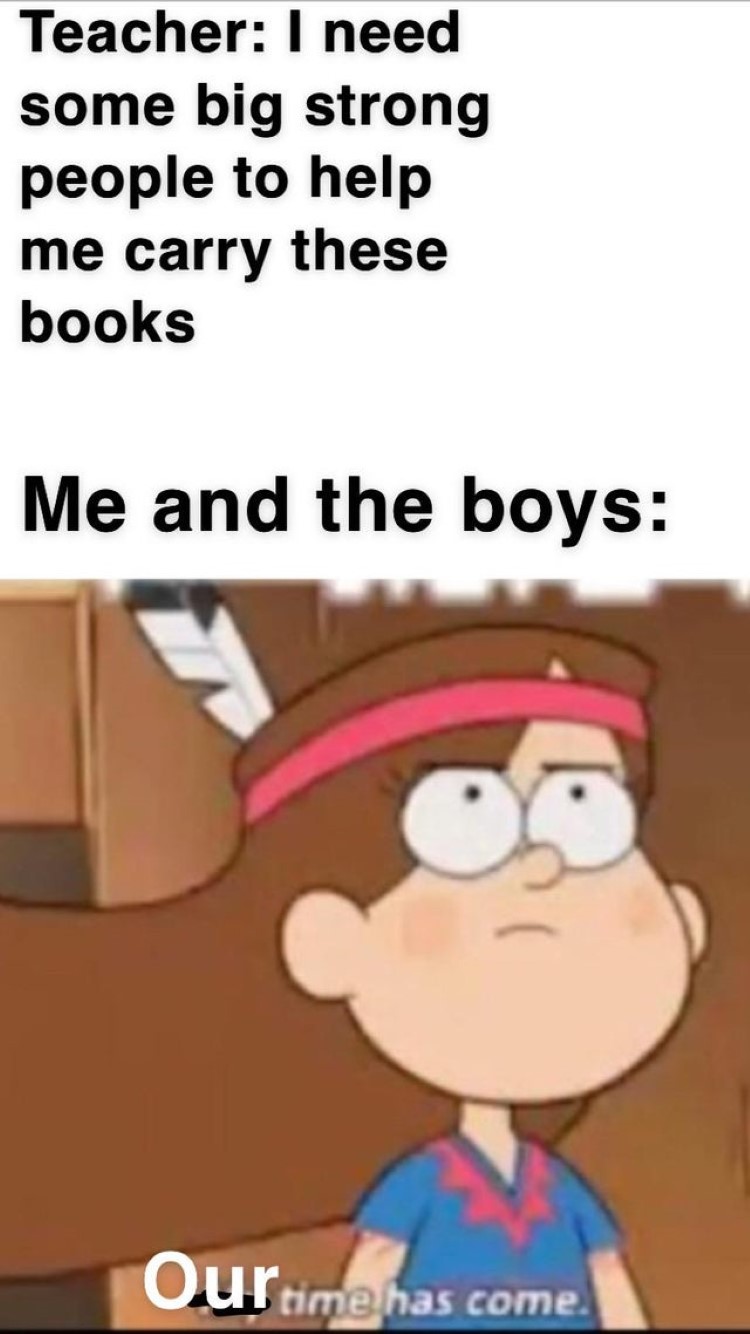 Me and the boys carry books