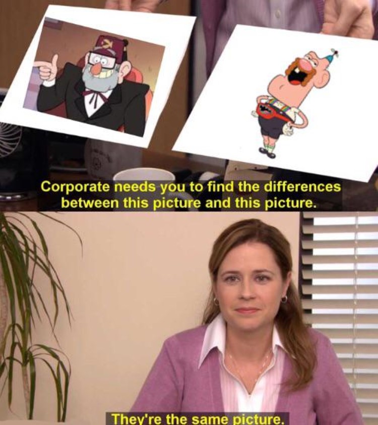 Gruncle Stan vs Uncle Grandpa, theyre the same picture Pam crossover