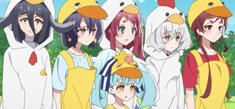 Zombieland Saga in chicken costumes - anime screenshot preview