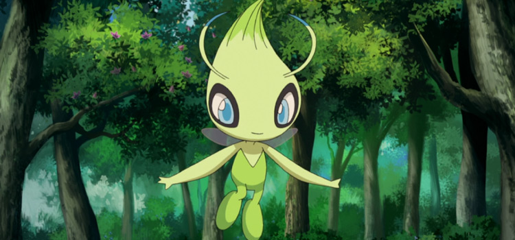 Celebi græs-type pokemon flyvning