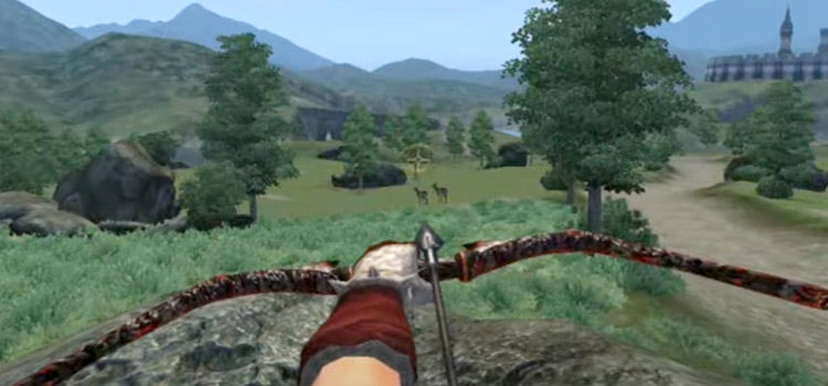 Oblivion - Archer aiming arrow into skyline TES4