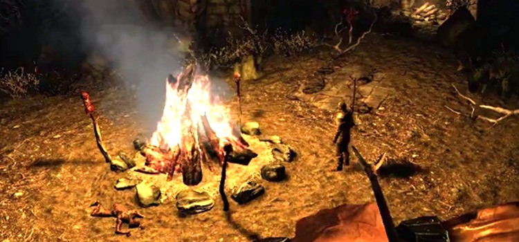 Skyrim fire archery game screenshot