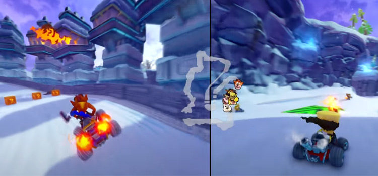 Crash Racing HD PS4 split-screen gameplay