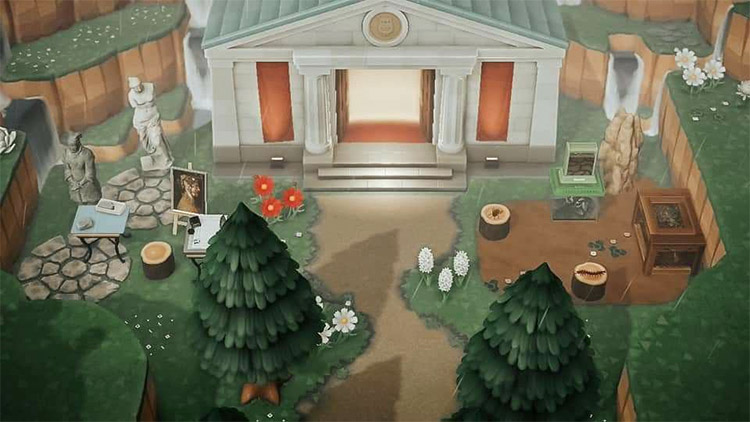 Woodland Museum Entrance Idea for ACNH