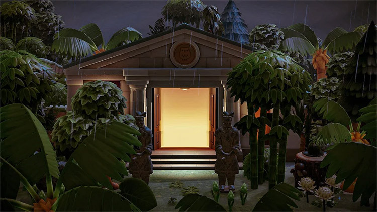 Rainforest design for museum entrance in ACNH