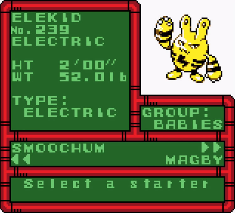 Pokémon Crystal Clear Starter Select Screenshot