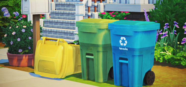 Sims 4 CC: Trash Cans, Trash Compactors & Recycling Bins