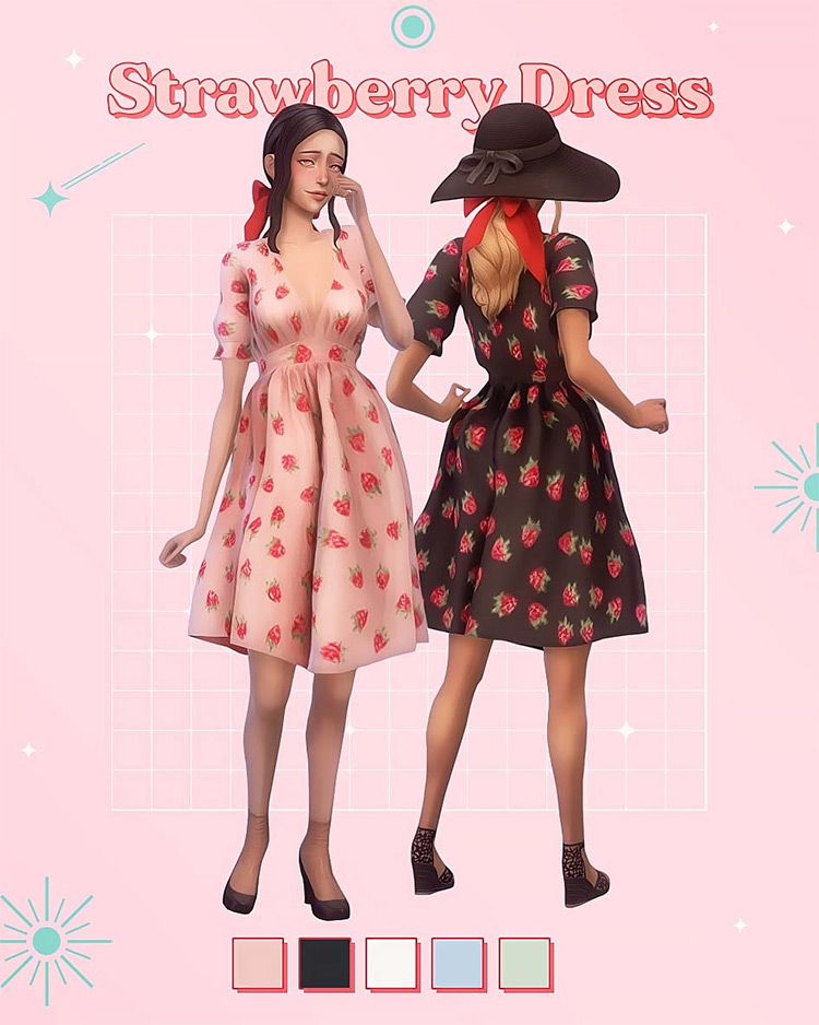 Best Sims 4 Strawberry Dress CC To Try Out   FandomSpot - 41