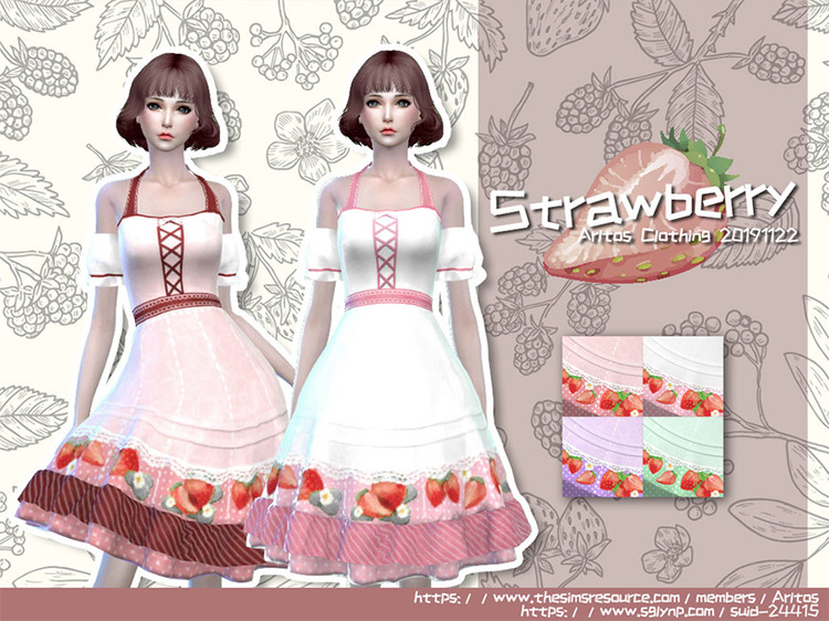 Sims 4 Strawberry Dress